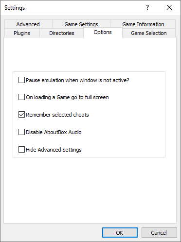 Options Dialog