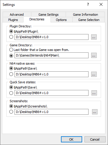 Directories Dialog